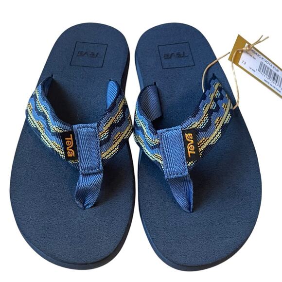 Teva Voya Blue Flip Flop Sandals Size 13 Kids NWT - Picture 1 of 6